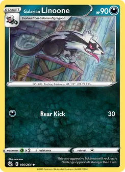 Galarian Linoone, Fusion Strike, no. 160