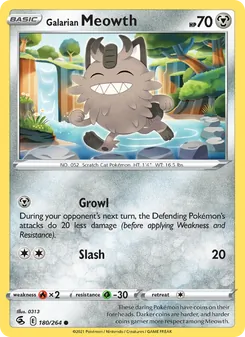 Galarian Meowth, Fusion Strike, no. 180