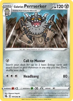 Galarian Perrserker, Fusion Strike, no. 181