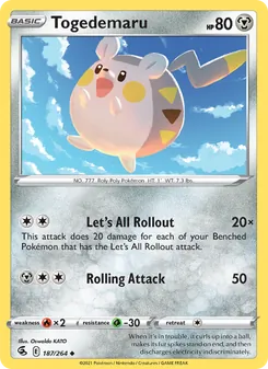 Togedemaru, Fusion Strike, no. 187