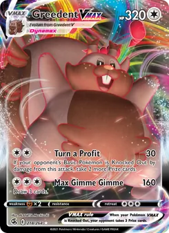 Greedent VMAX, Fusion Strike, no. 218