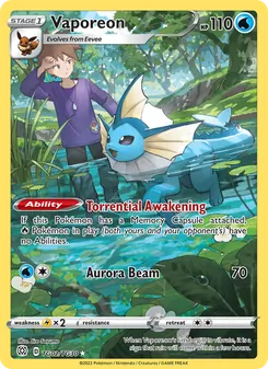 Vaporeon, Brilliant Stars Trainer Gallery, no. TG02