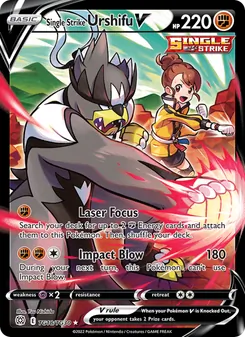 Single Strike Urshifu V, Brilliant Stars Trainer Gallery, no. TG18