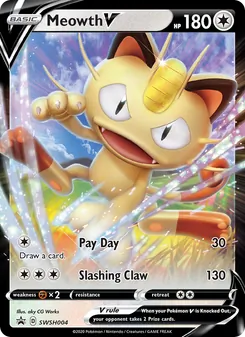 Meowth V, SWSH Black Star Promos, no. SWSH004