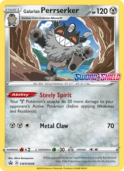 Galarian Perrserker, SWSH Black Star Promos, no. SWSH008