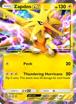 Zapdos ex, Genetic Apex, no. 104