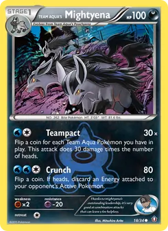 Team Aqua's Mightyena, Double Crisis, no. 18