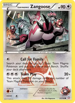 Team Magma's Zangoose, Double Crisis, no. 22