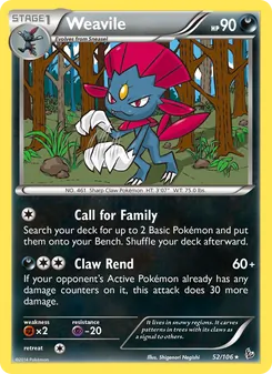 Weavile, Flashfire, no. 52