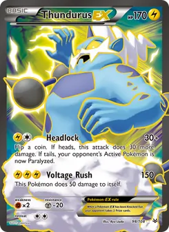 Thundurus EX, Roaring Skies, no. 98