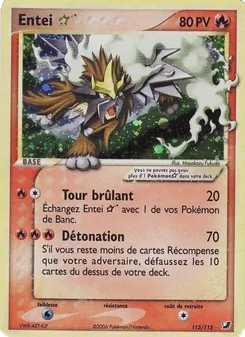 Entei ☆, EX Forces Cachées, n° 113