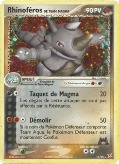 Rhinoféros de Team Magma, EX Team Magma vs Team Aqua, n° 11