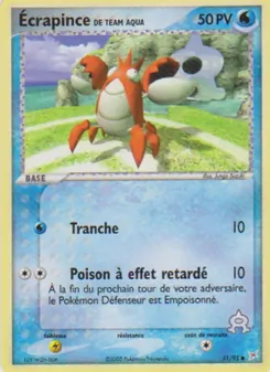 Écrapince de Team Aqua, EX Team Magma vs Team Aqua, n° 51
