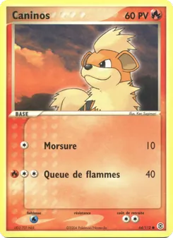 Caninos, EX Rouge Feu & Vert Feuille, n° 64