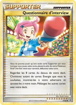 Questionnaire d’interview, Déchaînement, n° 77