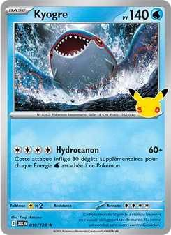 Kyogre, 30ᵉ Anniversaire, n° 019