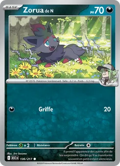 Zorua de N, Héros Transcendants, n° 136