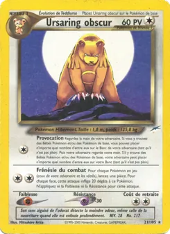 Ursaring obscur, Neo Destiny, n° 21