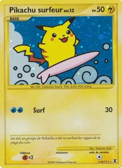 Pikachu surfeur Niv. 13, Rivaux Émergeants, n° 114
