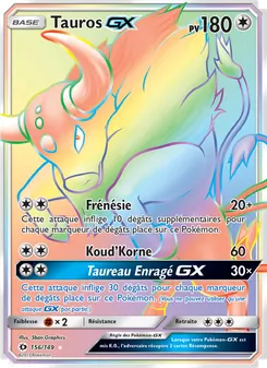 Tauros GX, Soleil et Lune, n° 156