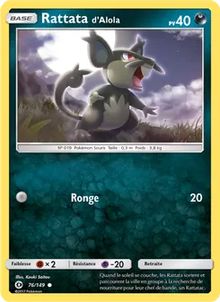 Rattata d’Alola, Soleil et Lune, n° 76
