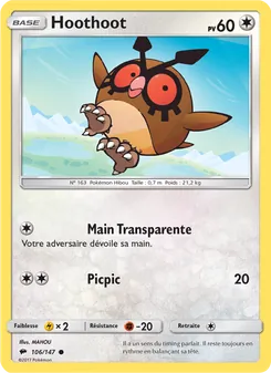 Hoothoot, Ombres Ardentes, n° 106