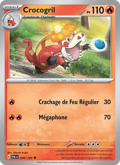 Crocogril, Évolutions à Paldea, n° 036