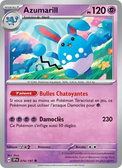 Azumarill, Étincelles Déferlantes, n° 074