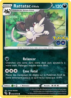 Rattatac d'Alola, Pokémon GO, n° 042