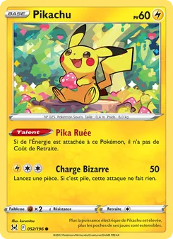 Pikachu, Origine Perdue, n° 052