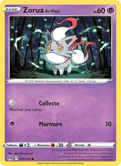 Zorua de Hisui, Origine Perdue, n° 075