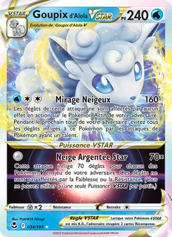 Goupix d'Alola VSTAR, Tempête Argentée, n° 034